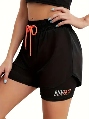 2 In 1 Quick Dry Women's Sport Shorts