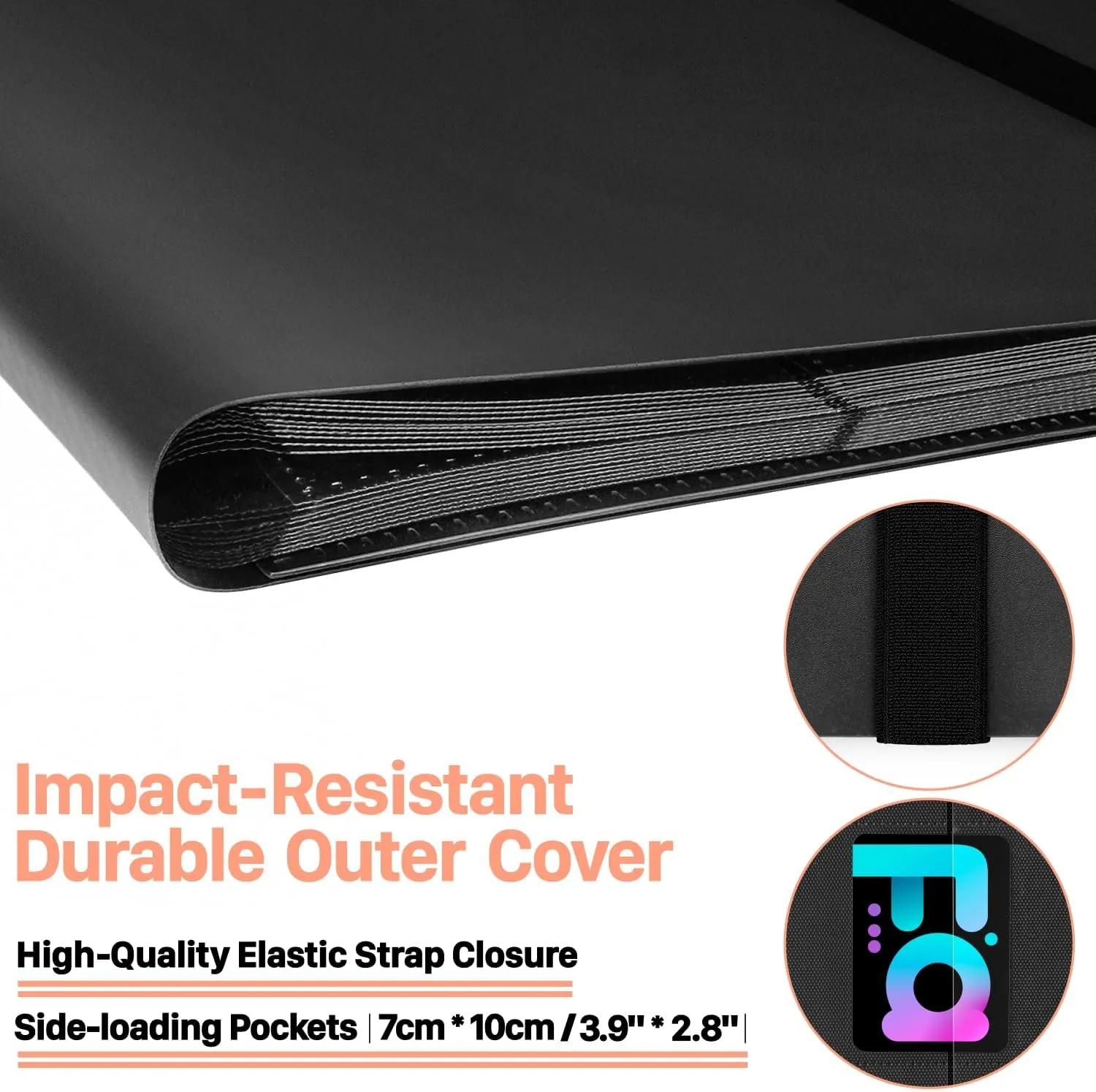 (2025) Trading Card Binder 9 Pocket, Premium Sports Collection Binder Game Cards Book with Sleeves Side Loading, Anti-open Strap Double Sided Waterproof 360 Card Folder