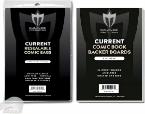 (300) Current Size RESEALABLE Ultra Clear Comic Book Bags and Boards - by Max Pro (Qty= 300 Bags and 300 Boards)
