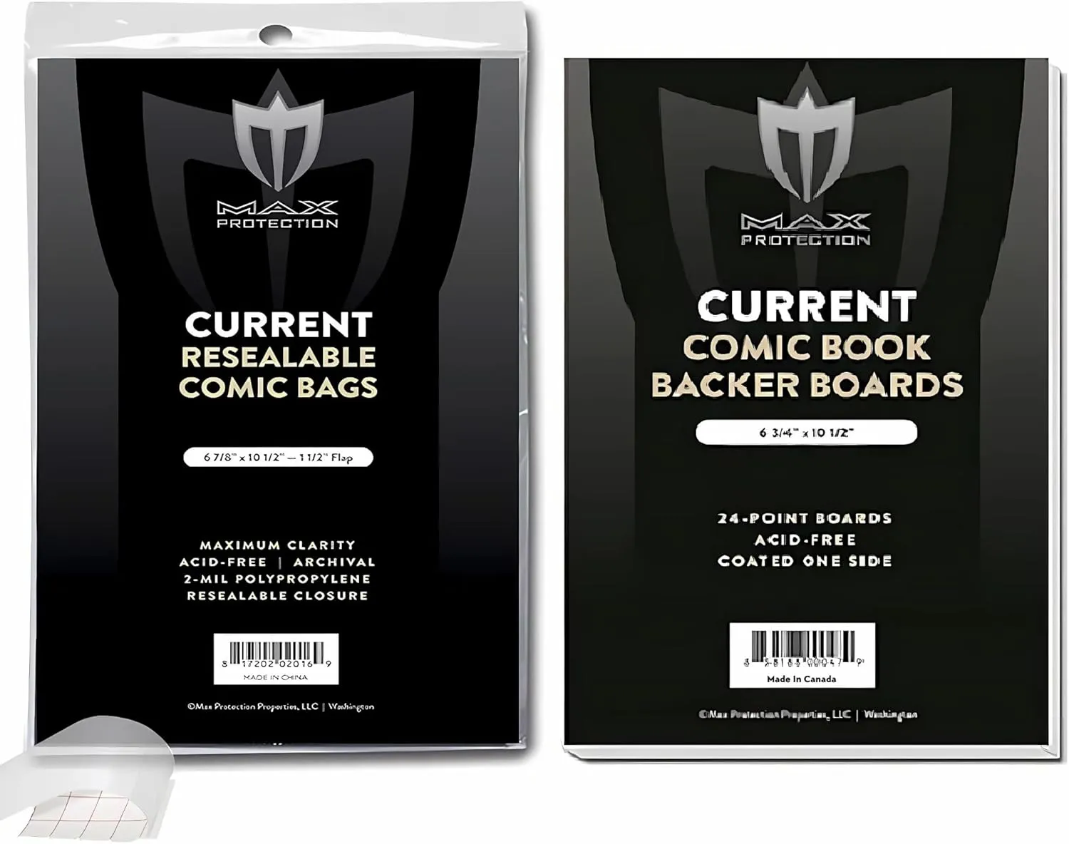 (300) Current Size RESEALABLE Ultra Clear Comic Book Bags and Boards - by Max Pro (Qty= 300 Bags and 300 Boards)