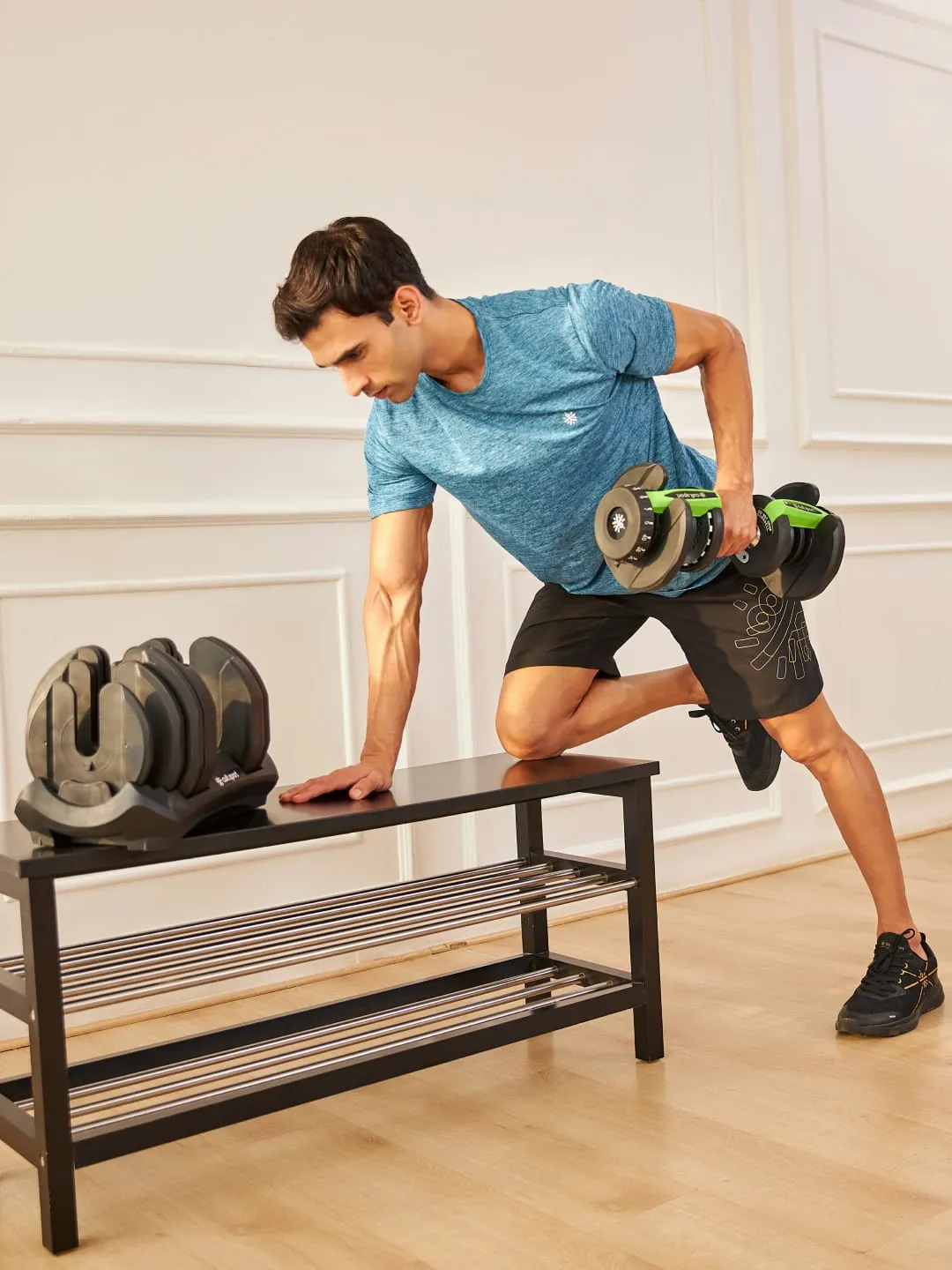 40 kg Compact Adjustable Dumbbell (5kg to 40kg), Easy Weight Change: 17-in-1 (1 piece) (6 Months extended Warranty only on Cultsport.com)