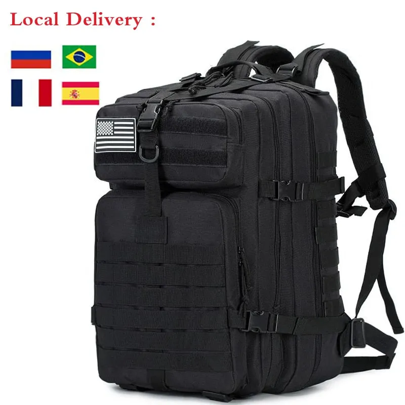 50L Tactical Military Backpack Camping Trekking Fishing Bag Waterproof Rucksacks Men Large