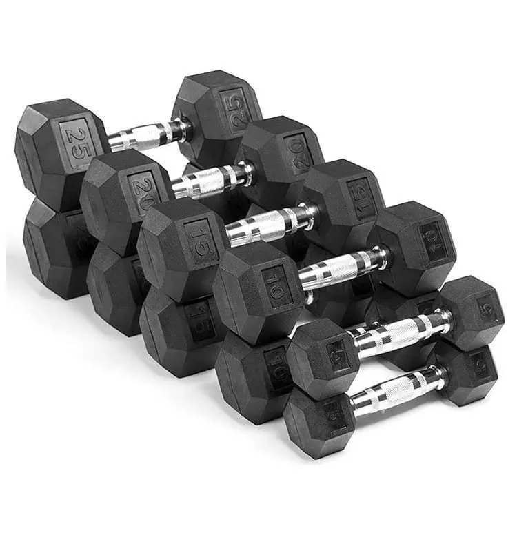 5kg to 30kg Hex Dumbbells - 11 pairs