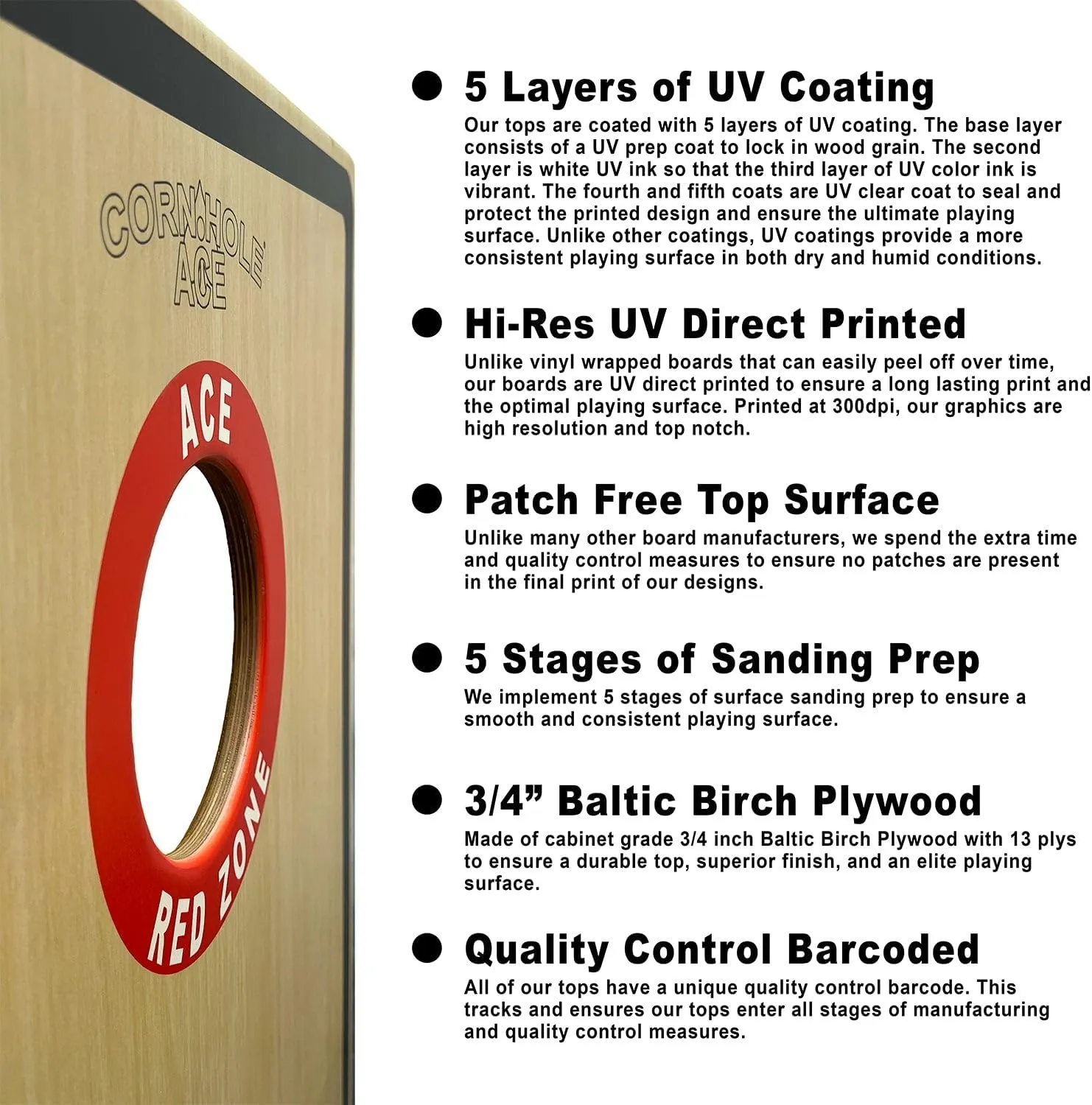 ACE PRO Professional Cornhole Boards | No Bounce | Triple Wide Legs, 3/4 inch Baltic Birch Plywood, Handles, Regulation Size, Tournament Style, Official Brand, Made in USA