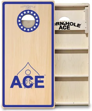 ACE PRO Professional Cornhole Boards | No Bounce | Triple Wide Legs, 3/4 inch Baltic Birch Plywood, Handles, Regulation Size, Tournament Style, Official Brand, Made in USA