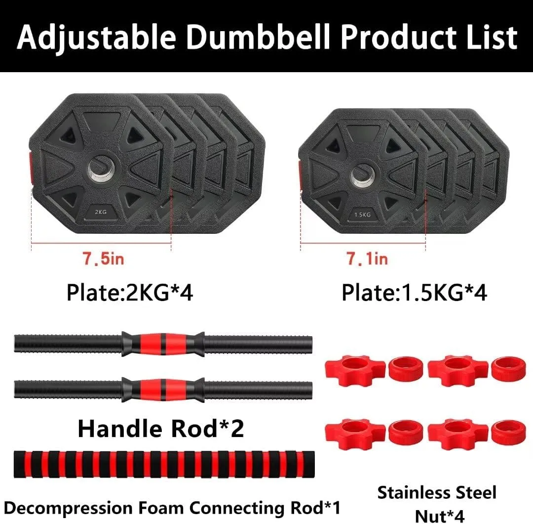 Adjustable Weights Dumbbells Set, 20/30/40/60/80lbs Non-Rolling