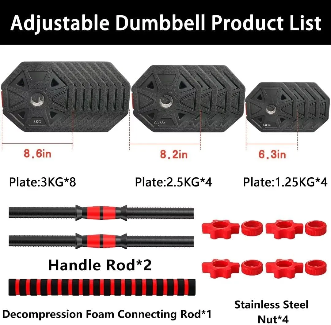 Adjustable Weights Dumbbells Set, 20/30/40/60/80lbs Non-Rolling