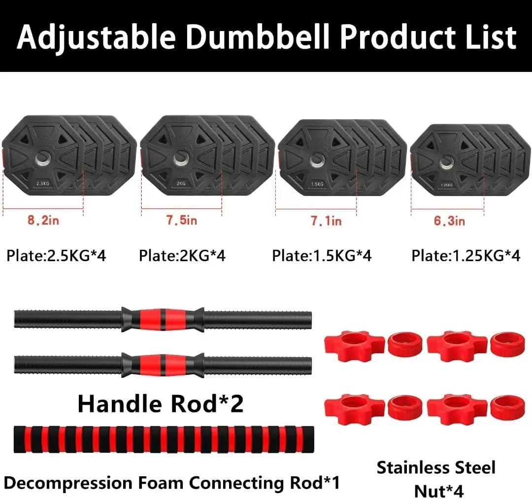 Adjustable Weights Dumbbells Set, 20/30/40/60/80lbs Non-Rolling