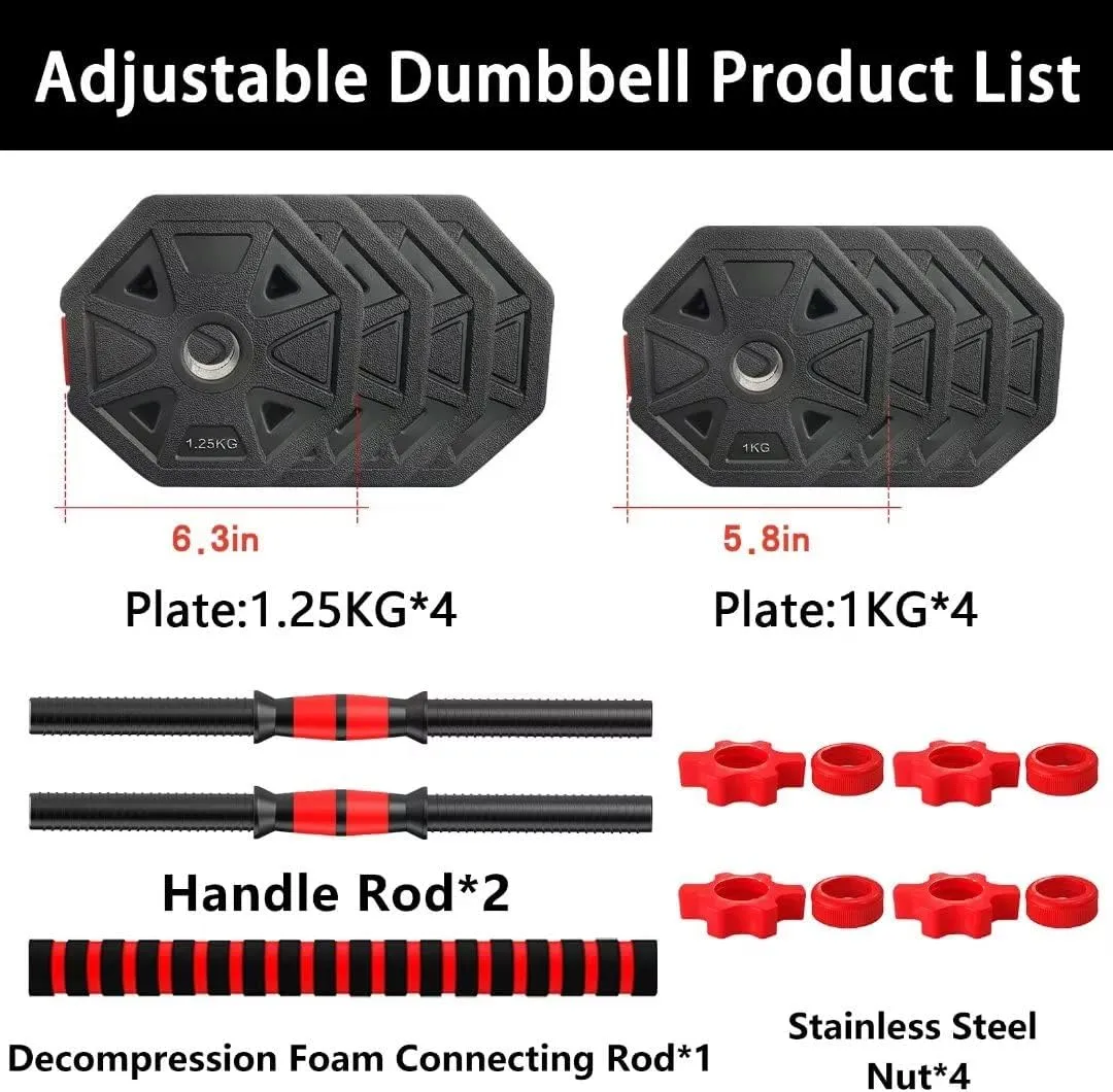 Adjustable Weights Dumbbells Set, 20/30/40/60/80lbs Non-Rolling