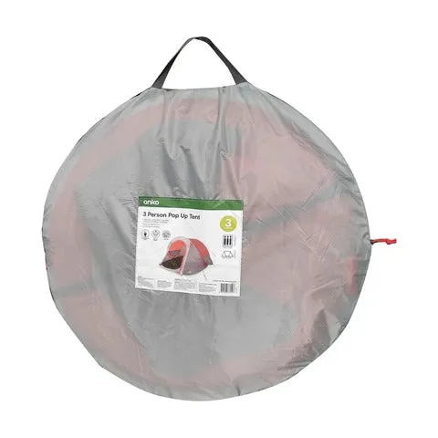 Anko 3 Person Pop Up Tent for Camping