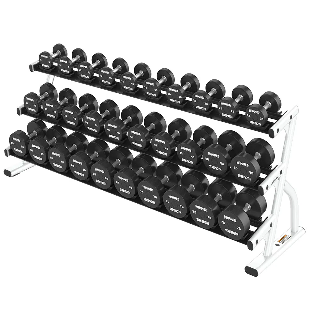 Axiom Series 3-Tier Long Saddle Dumbbell Rack (5-75) - Outlet
