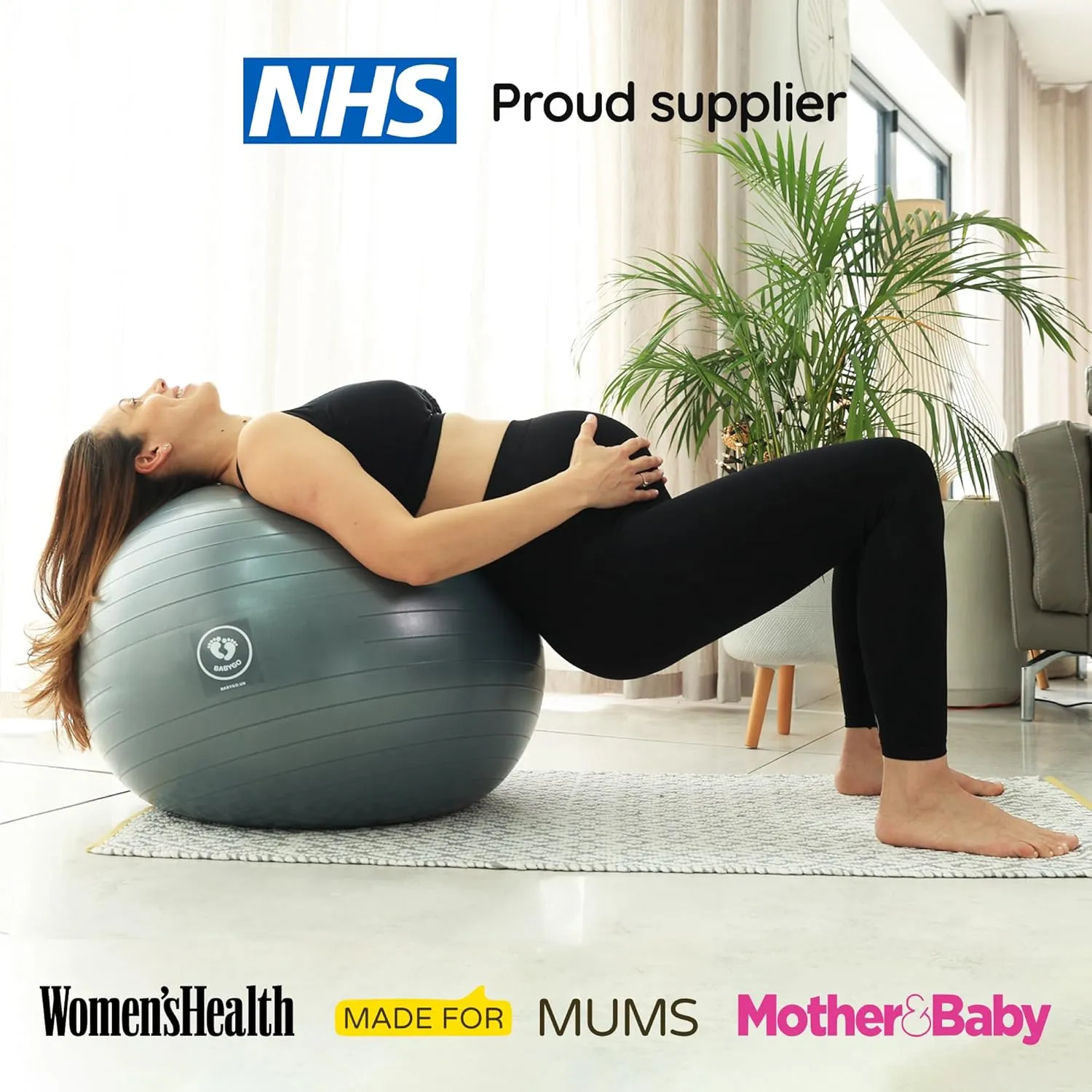 BABYGO Birthing Ball for Pregnancy & Labor   Our Award Winning Book - Exercise, Birth & Recovery Plan, 5X Stronger Than a Yoga Ball with Eco Friendly Material