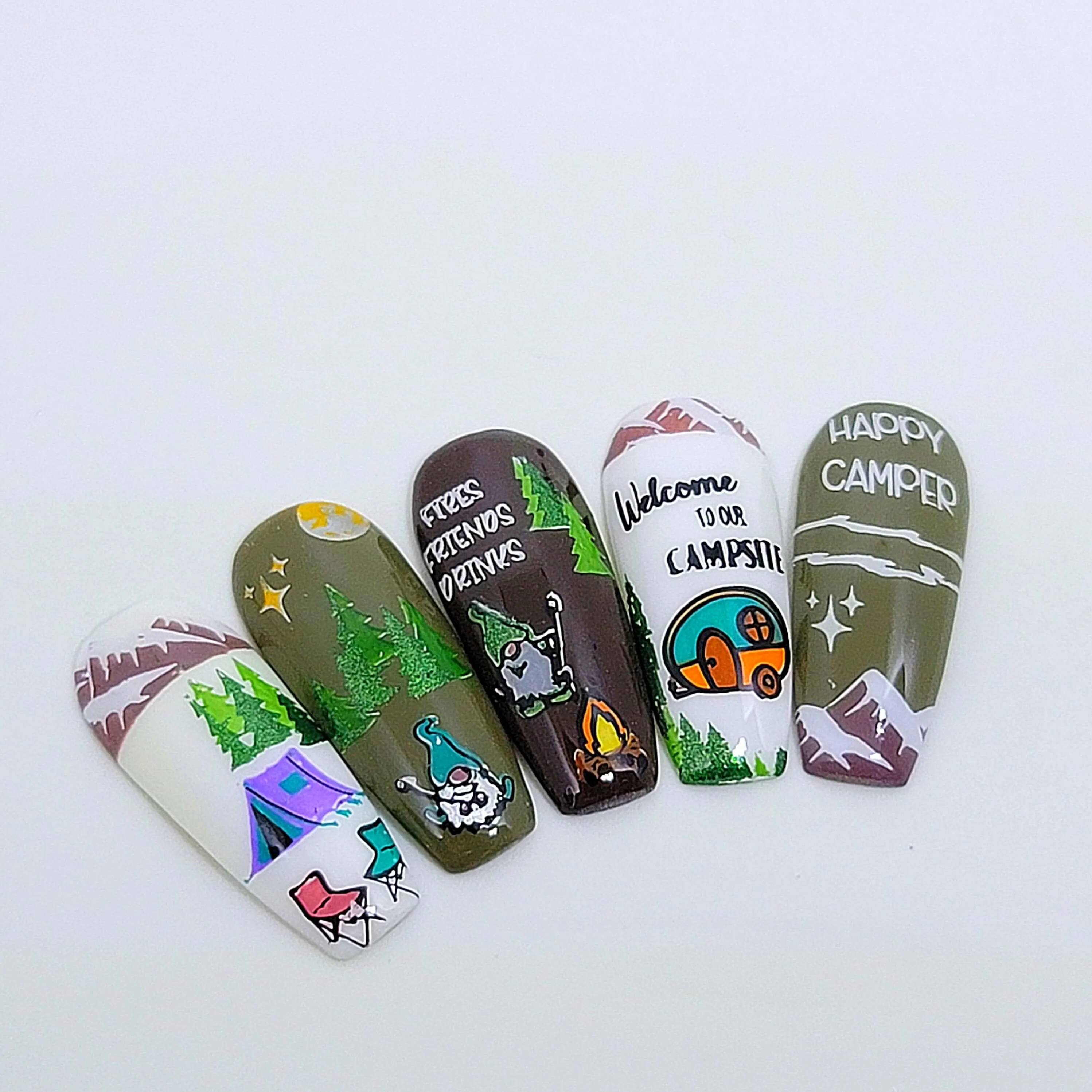 Camping with my Gnomies (CjS-265) Steel Nail Art Stamping Plate