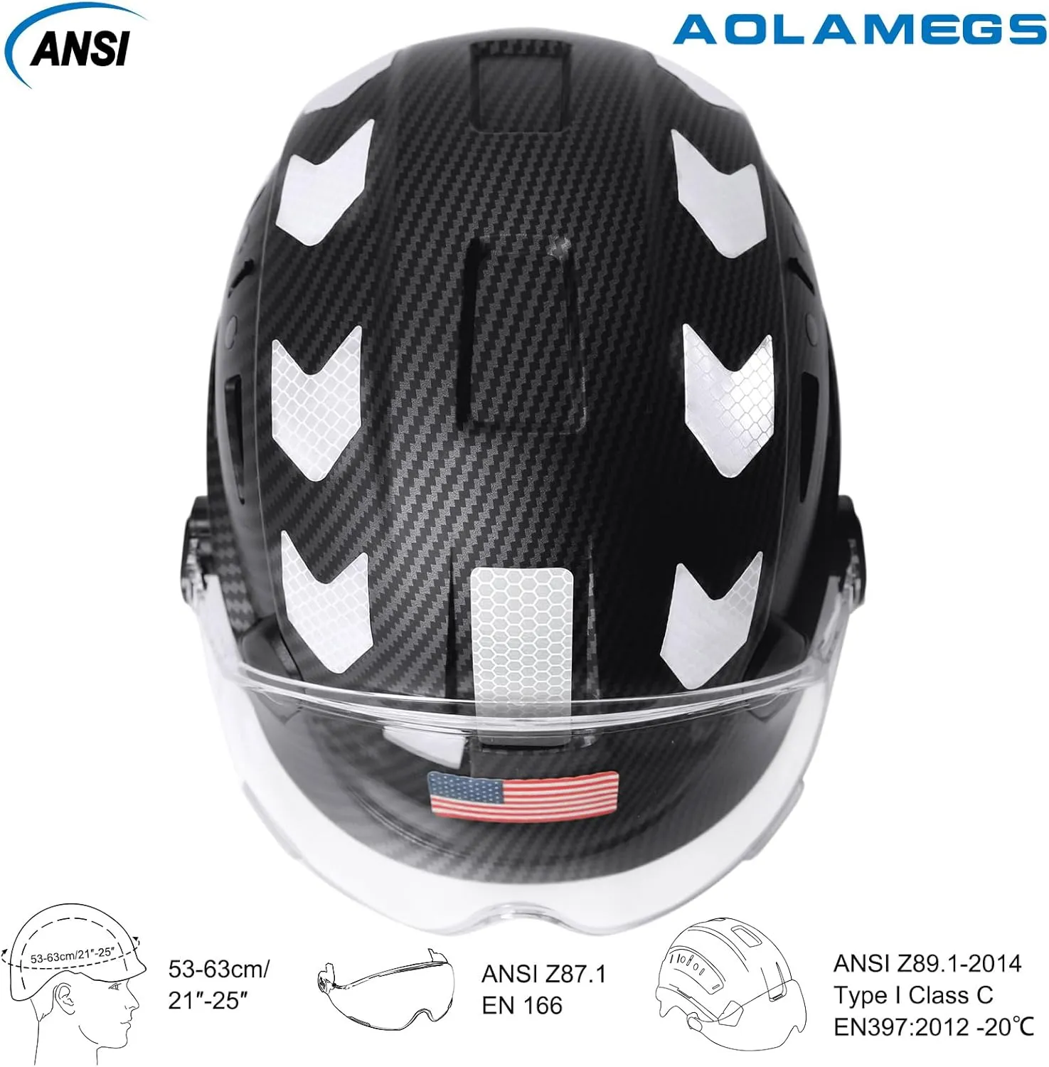 Carbon Fiber Pattern Hard Hats - Construction OSHA Approved Hard Hat,ANSI Z89.1 Type 1 Class C Adjustble Vented Safety Helmet for Men Women,6-Pt Suspension Low Profile Hard Hat with Chin Strap Cascos