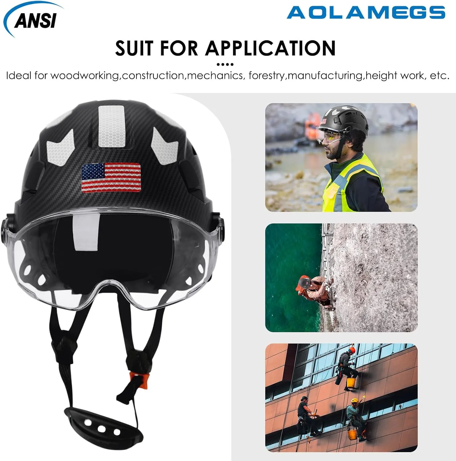 Carbon Fiber Pattern Hard Hats - Construction OSHA Approved Hard Hat,ANSI Z89.1 Type 1 Class C Adjustble Vented Safety Helmet for Men Women,6-Pt Suspension Low Profile Hard Hat with Chin Strap Cascos