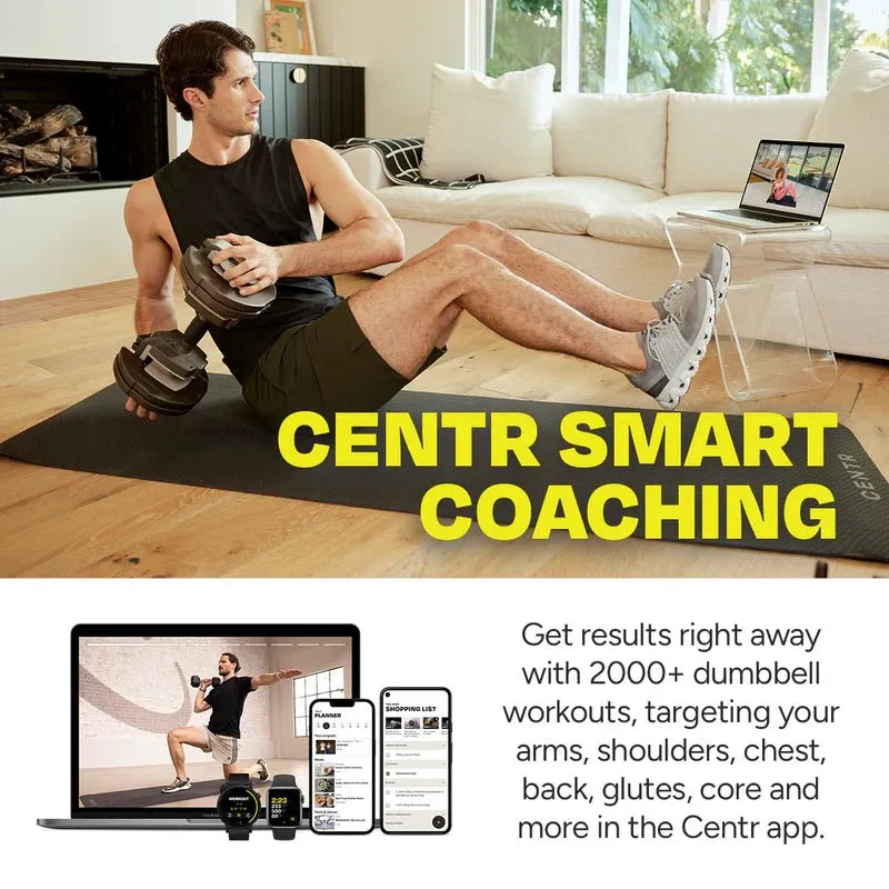 CENTR Smart Stack 50LB Adjustable Dumbbell Pair