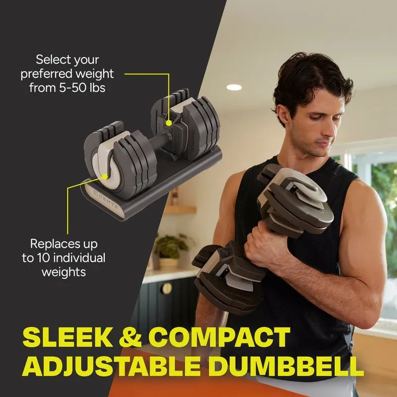 CENTR Smart Stack 50LB Adjustable Dumbbell Pair