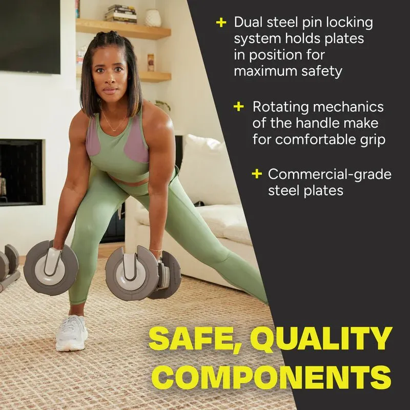 CENTR Smart Stack 50LB Adjustable Dumbbell Pair