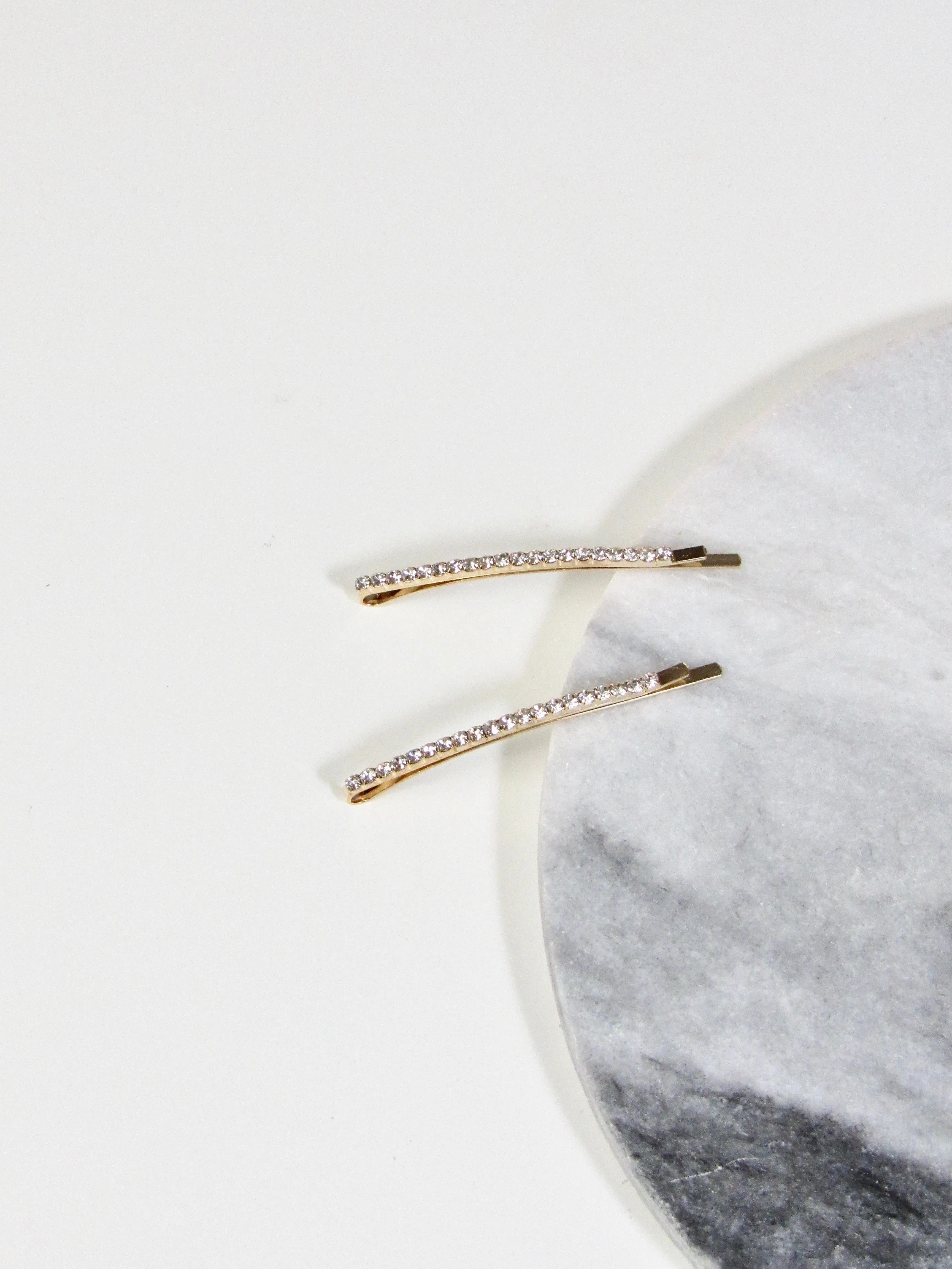 Dainty Fine Crystal 14k Gold Bobby Pin