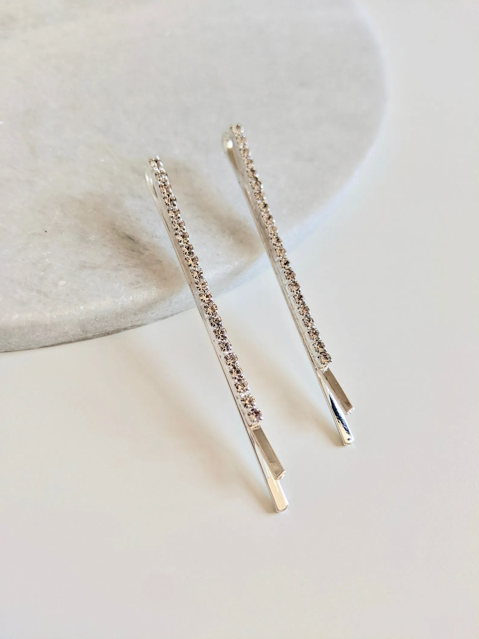 Dainty Fine Crystal 14k Gold Bobby Pin