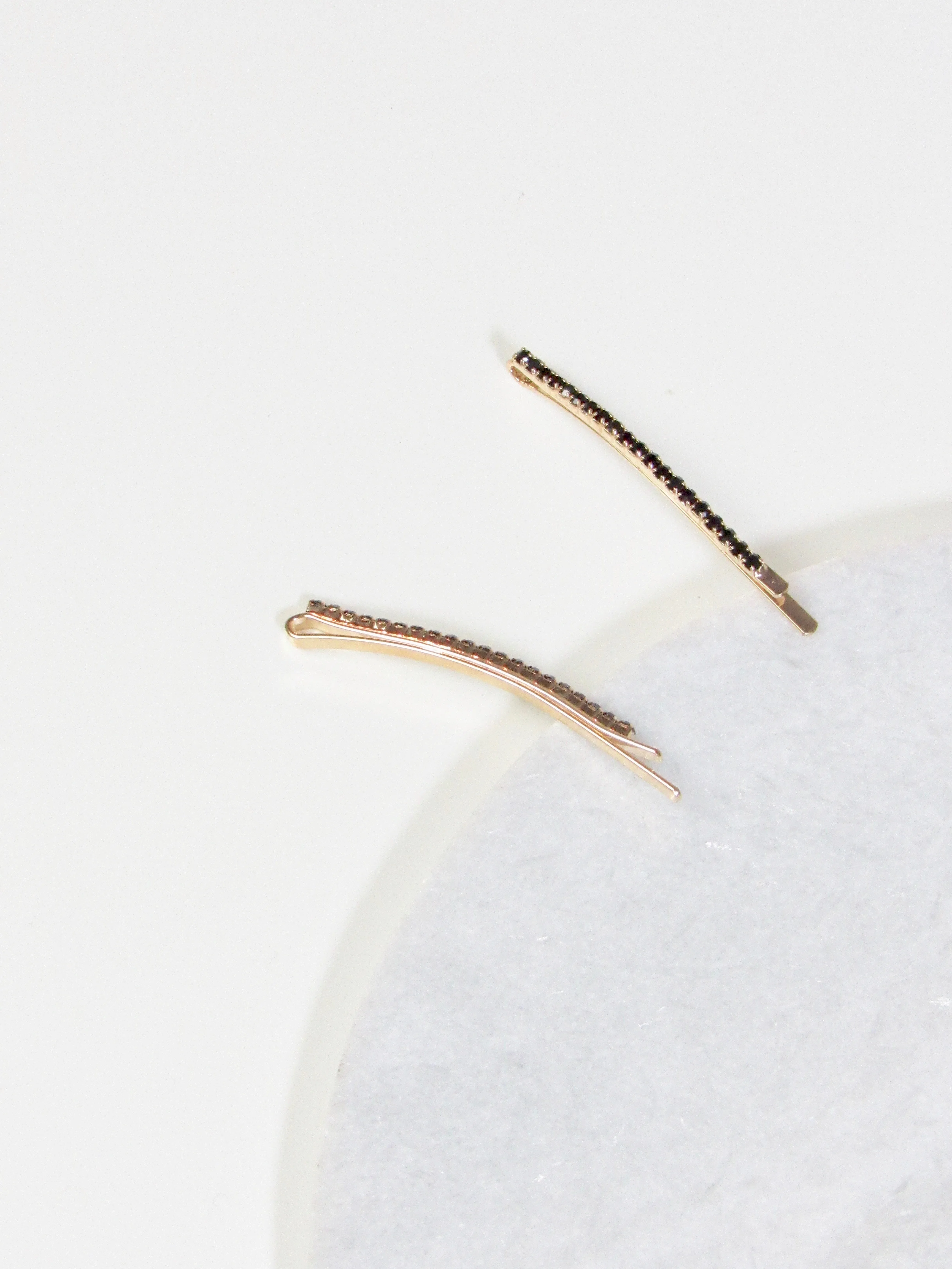 Dainty Fine Crystal 14k Gold Bobby Pin