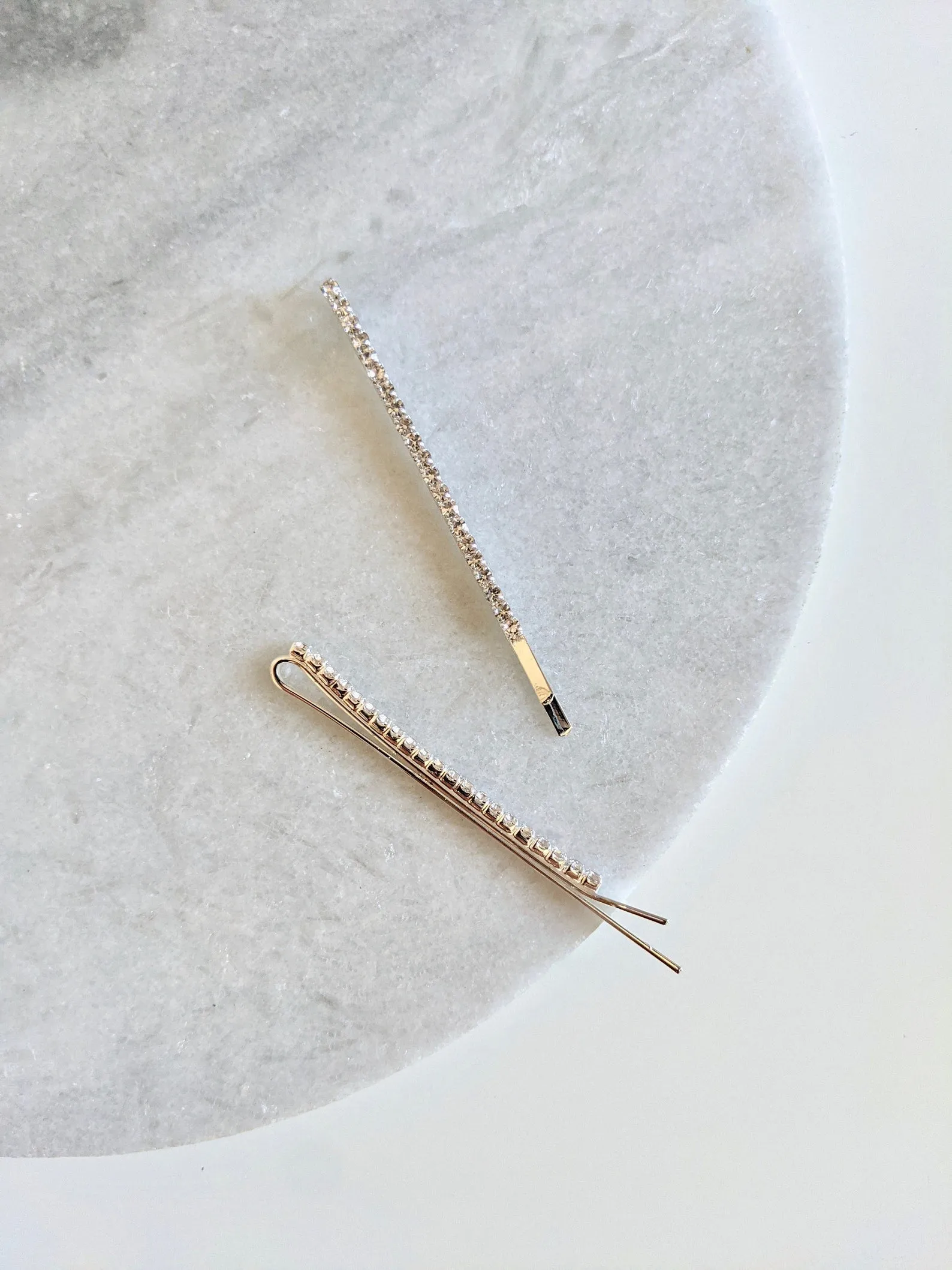 Dainty Fine Crystal 14k Gold Bobby Pin