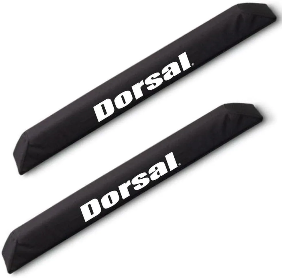 DORSAL Aero Roof Rack Pads for Crossbars - Set of 2 for Surfboards Kayaks SUP Snowboards Paddleboard and Canoe Polyester 20" Inch Thule Yakima Style (Wide) Black