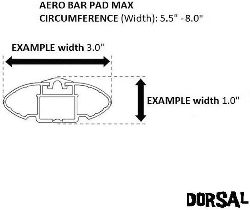 DORSAL Aero Roof Rack Pads for Crossbars - Set of 2 for Surfboards Kayaks SUP Snowboards Paddleboard and Canoe Polyester 20" Inch Thule Yakima Style (Wide) Black