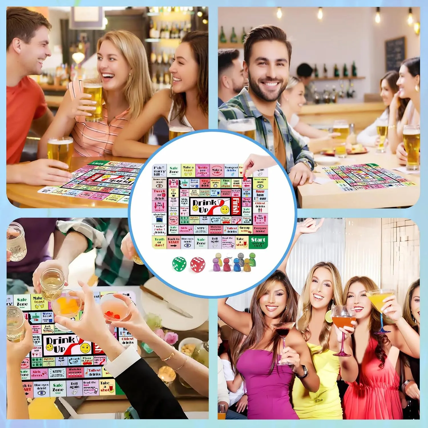 Drinking Board Games for Adults, Funny Party Interactive Drinking Games for Game Night, Birthday, Family Play or Any Occasion, Age 21 , 2-8 Players (Multicolor)