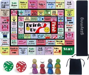 Drinking Board Games for Adults, Funny Party Interactive Drinking Games for Game Night, Birthday, Family Play or Any Occasion, Age 21 , 2-8 Players (Multicolor)