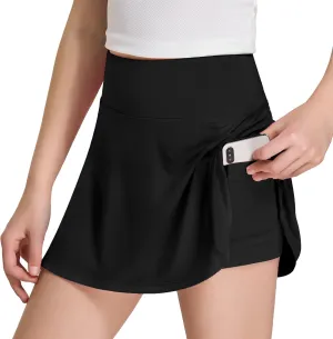 FitsT4 Sports Girls Swim Skirts with Pocket UPF 50  Swimming Bottom Kids Bathing Skort for Surfing Beach Volleyball