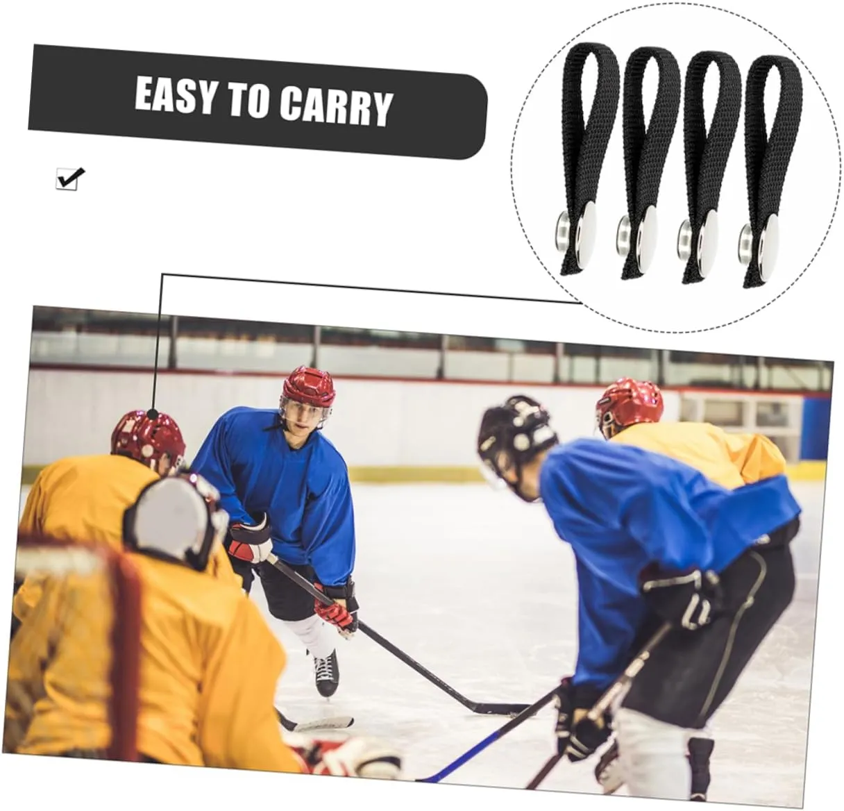 Gatuida Hockey Helmet Chin Strap 3 Pairs Detachable Chin Straps for Sports Helmets Aluminum Polyester Secure Fit