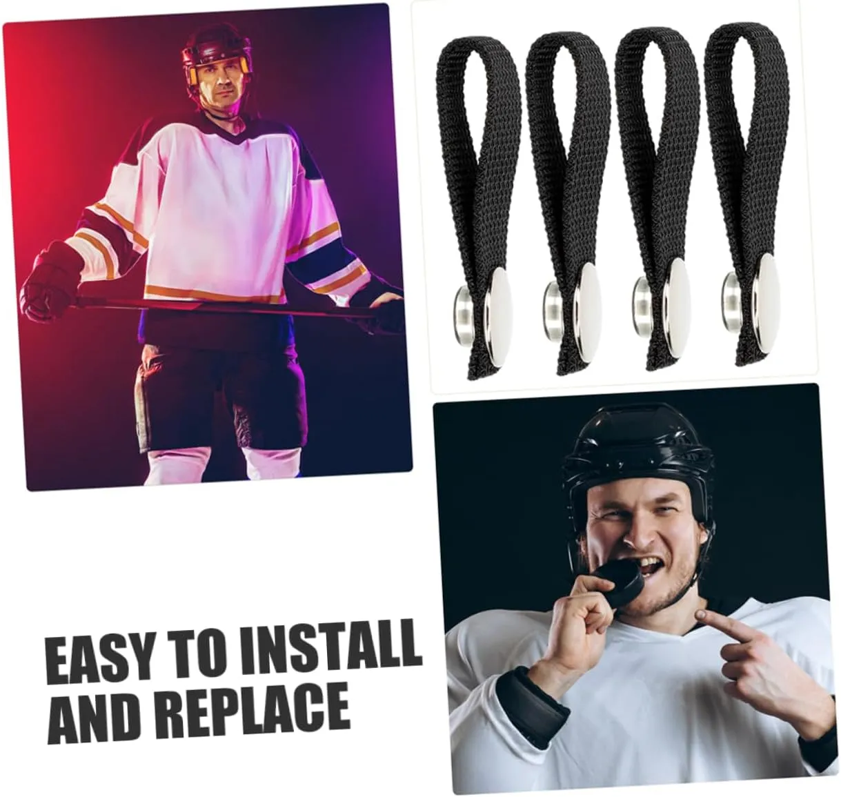 Gatuida Hockey Helmet Chin Strap 3 Pairs Detachable Chin Straps for Sports Helmets Aluminum Polyester Secure Fit