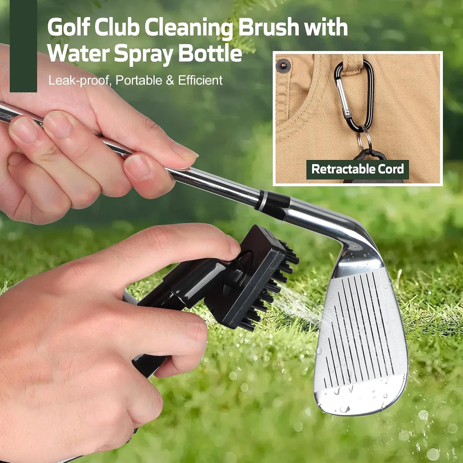 Golf Club Cleaning Kit with Golf Club Cleaner with Water Golf Towel Divot Repair Tool Groove Sharpener Golf Ball Alignment Kit Complete Golf Cleaning Kit Golf Accessories for Women Men