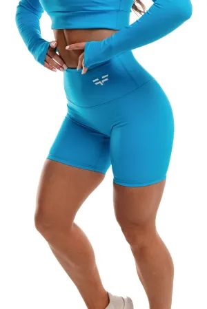GymFreak Women's Vision Shorts - 6 inch Baby Blue