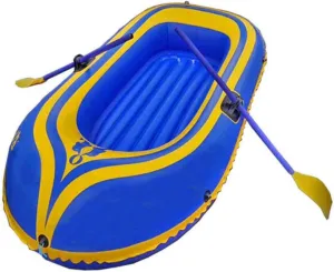 Inflatable Boat, Dinghy Rowing Inflatable Canoe, 2 Person Kayak with Inflatable Foot Pump for Water Sports, Pool Fishing,Blue
