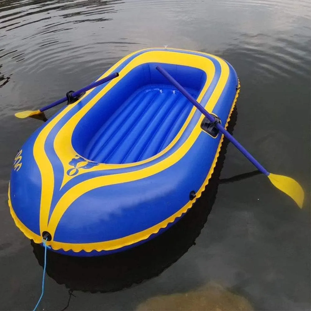Inflatable Boat, Dinghy Rowing Inflatable Canoe, 2 Person Kayak with Inflatable Foot Pump for Water Sports, Pool Fishing,Blue