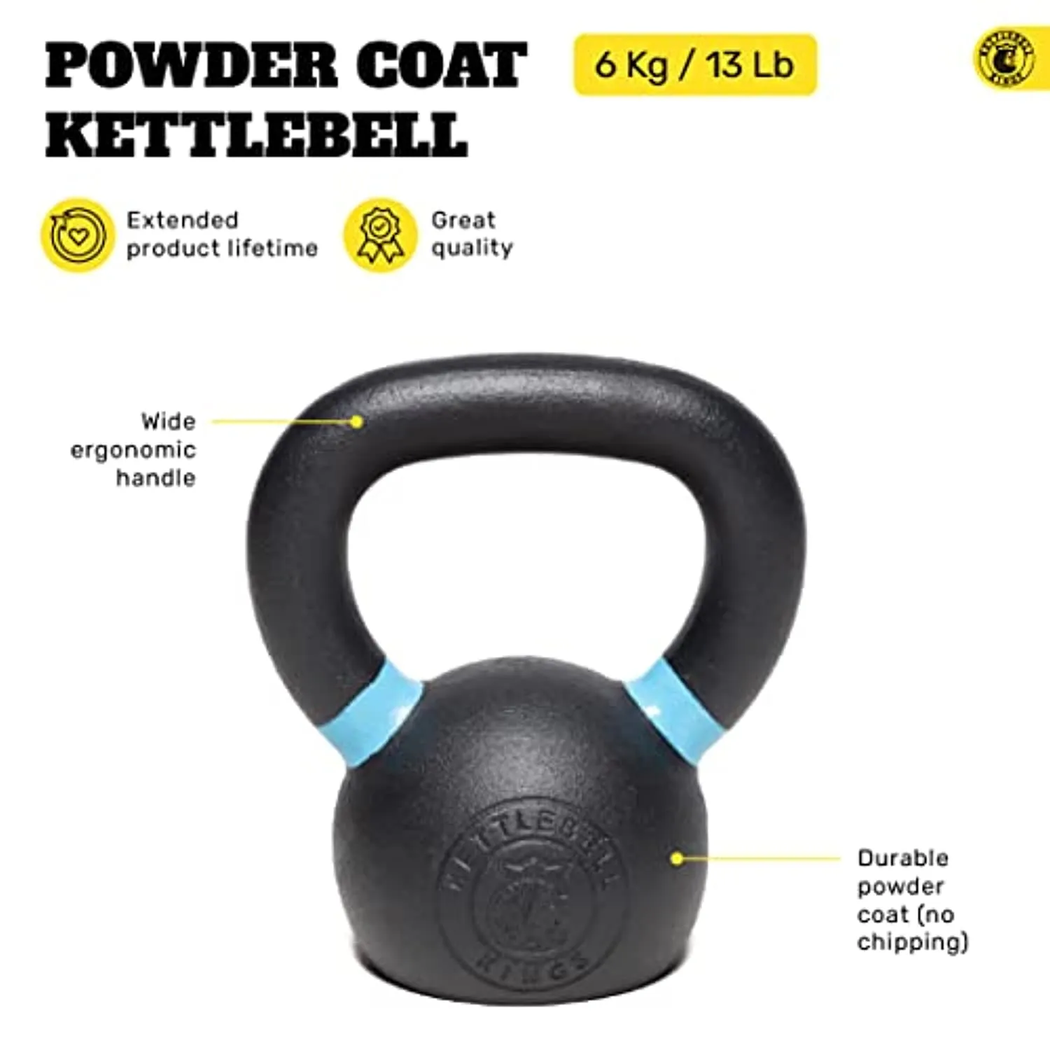 Kettlebell Kings | Kettlebell Weights | Powder Coat Kettlebell Weights For Women & Men | Powder Coating for Durability, Rust Resistance & Longevity | Lifetime Warranty | Weighted in Kilograms