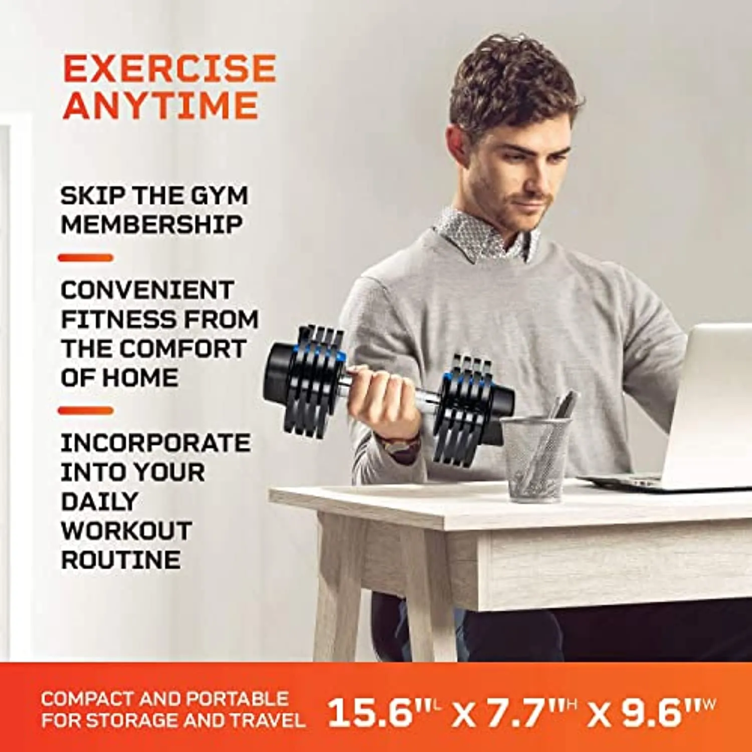 Lifepro Adjustable Dumbbell - 5-in-1, 25lb dumbell Adjustable Free Weights Plates and Rack - Hand Weights for Women and Men - Adjustable Weights, 5lb, 10lb, 15lb, 20lb, 25lb