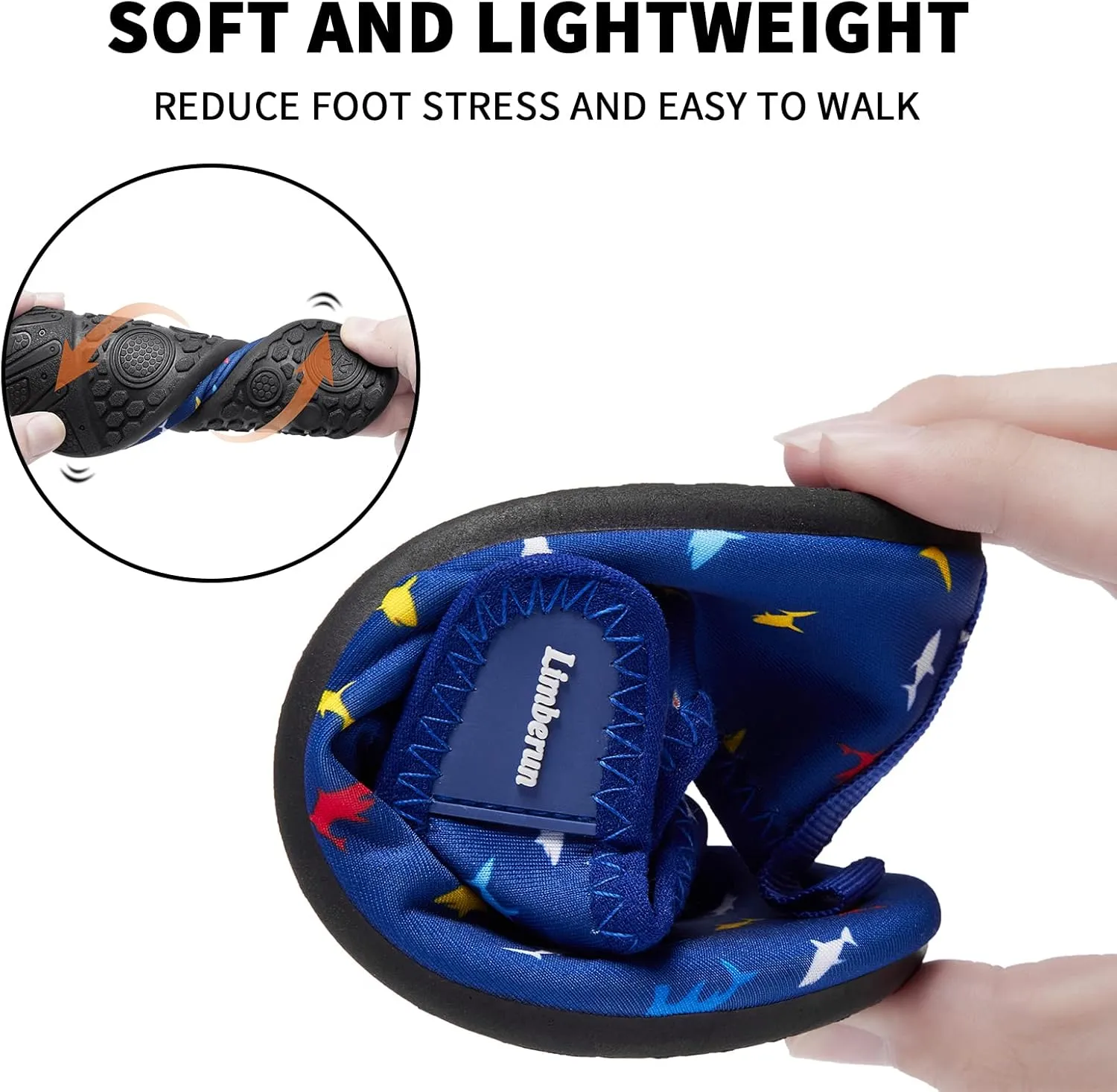 Limberun Water Shoes Kids Boys Girls Swim Aqua Sports Shoes Quick-Dry Barefoot Lightweight Pool Beach Non Slip Socks for Toddler Shoe