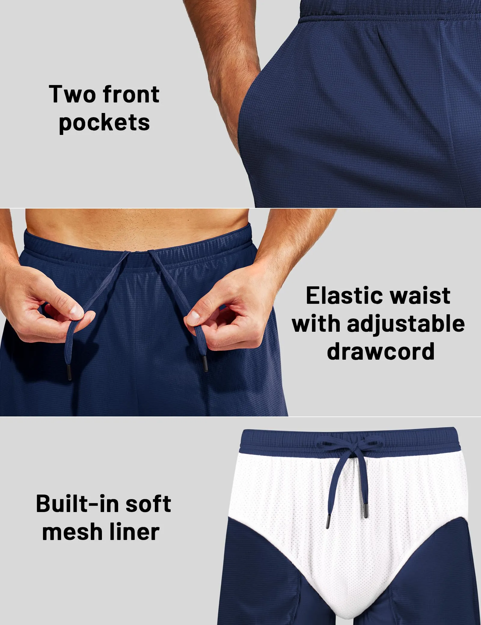 Men's 5-Inch Running Shorts Quick Dry with Pockets & Liner