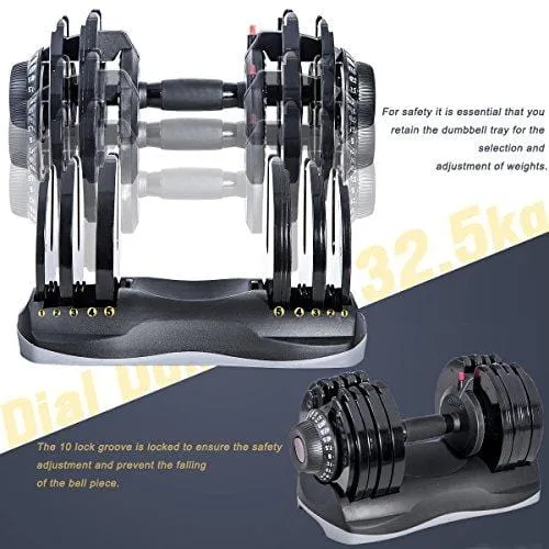 Merax Deluxe 71.5 Pounds Adjustable Dial Dumbbell (Pair. Set)
