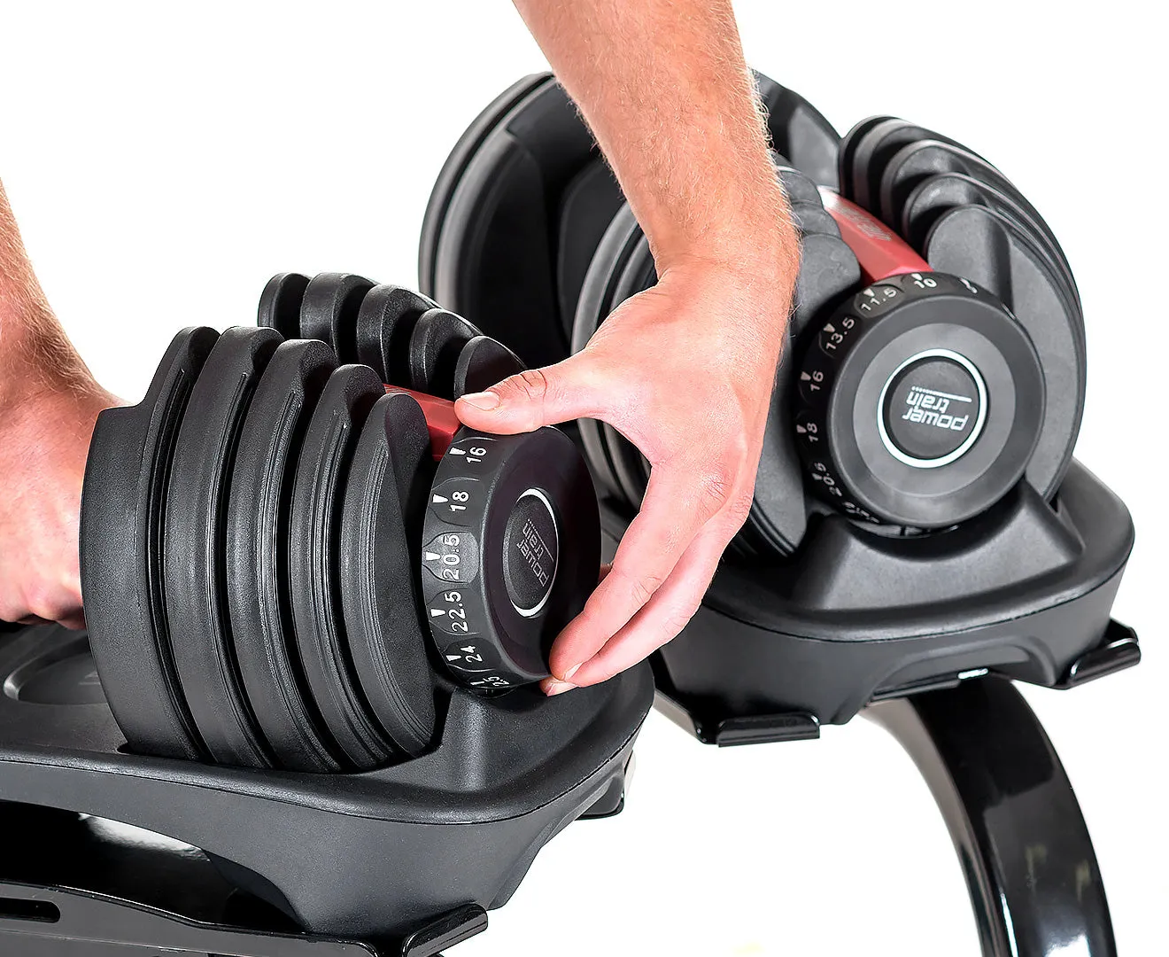 Powertrain Adjustable Dumbbells Set 2x 24kg -48kg with Stand