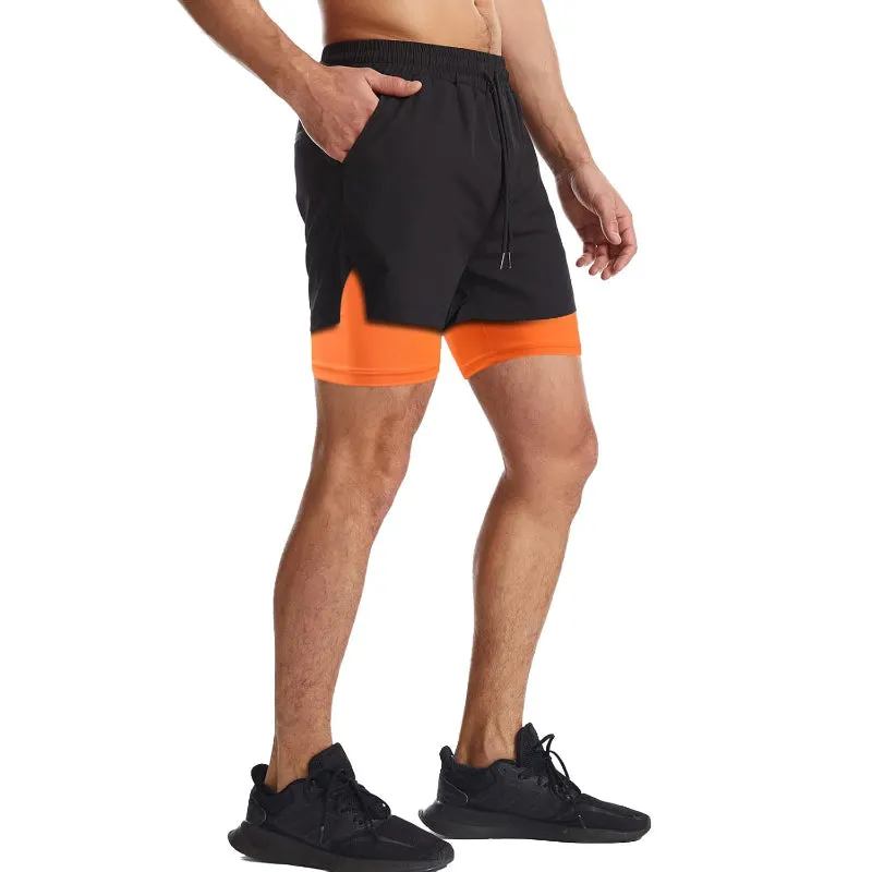 Quick Dry Zip Pocket Design Running Shorts