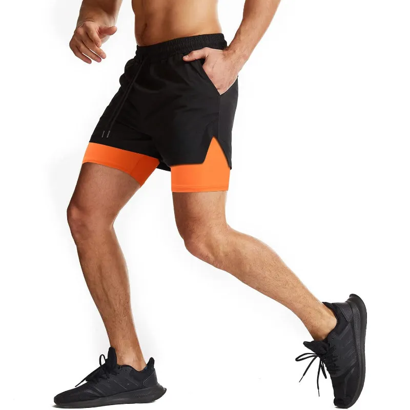 Quick Dry Zip Pocket Design Running Shorts