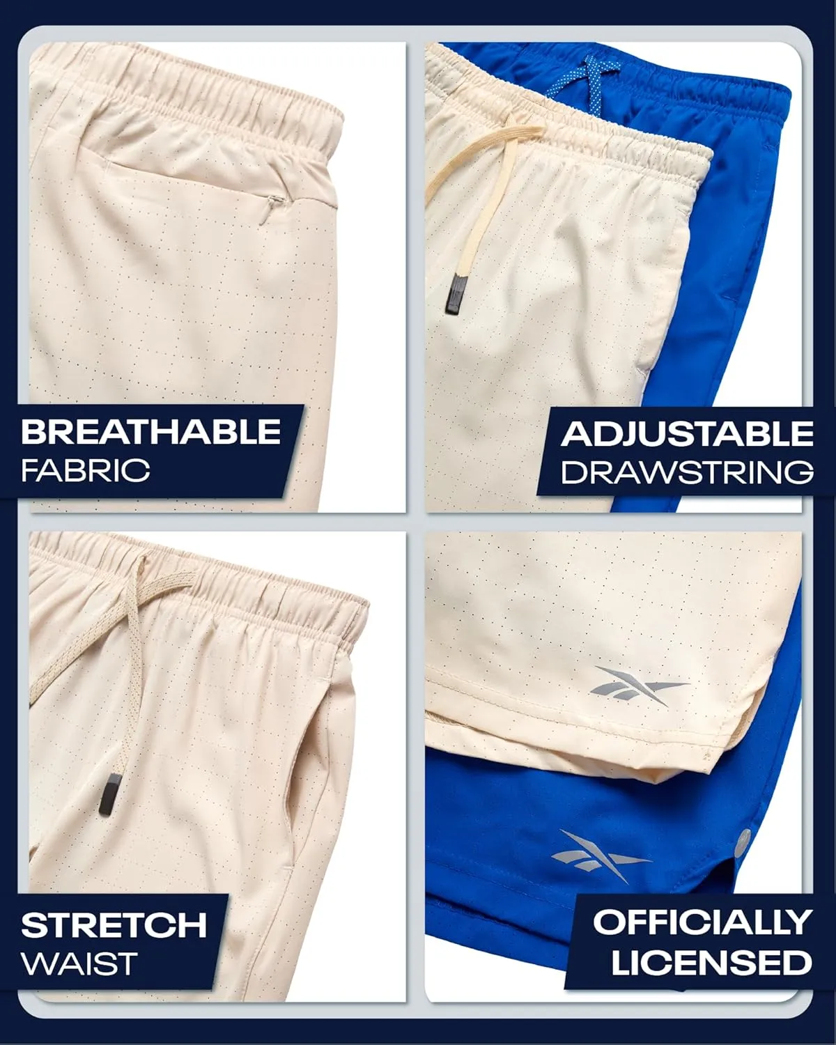 Reebok Boys Athletic Shorts 2 Pack  2-in-1 Boys Basketball Shorts with Compression Liner  Quick Dry Running Shorts
