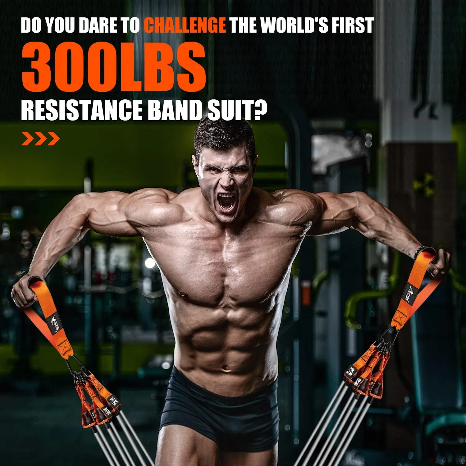 Resistance Bands, Heavy Exercise Bands with Handles, Fitness Bands Set for Working Out, Workout Bands for Men, Weight Bands for Muscle Training, Strength, Slim, Yoga, Home Gym Equipment