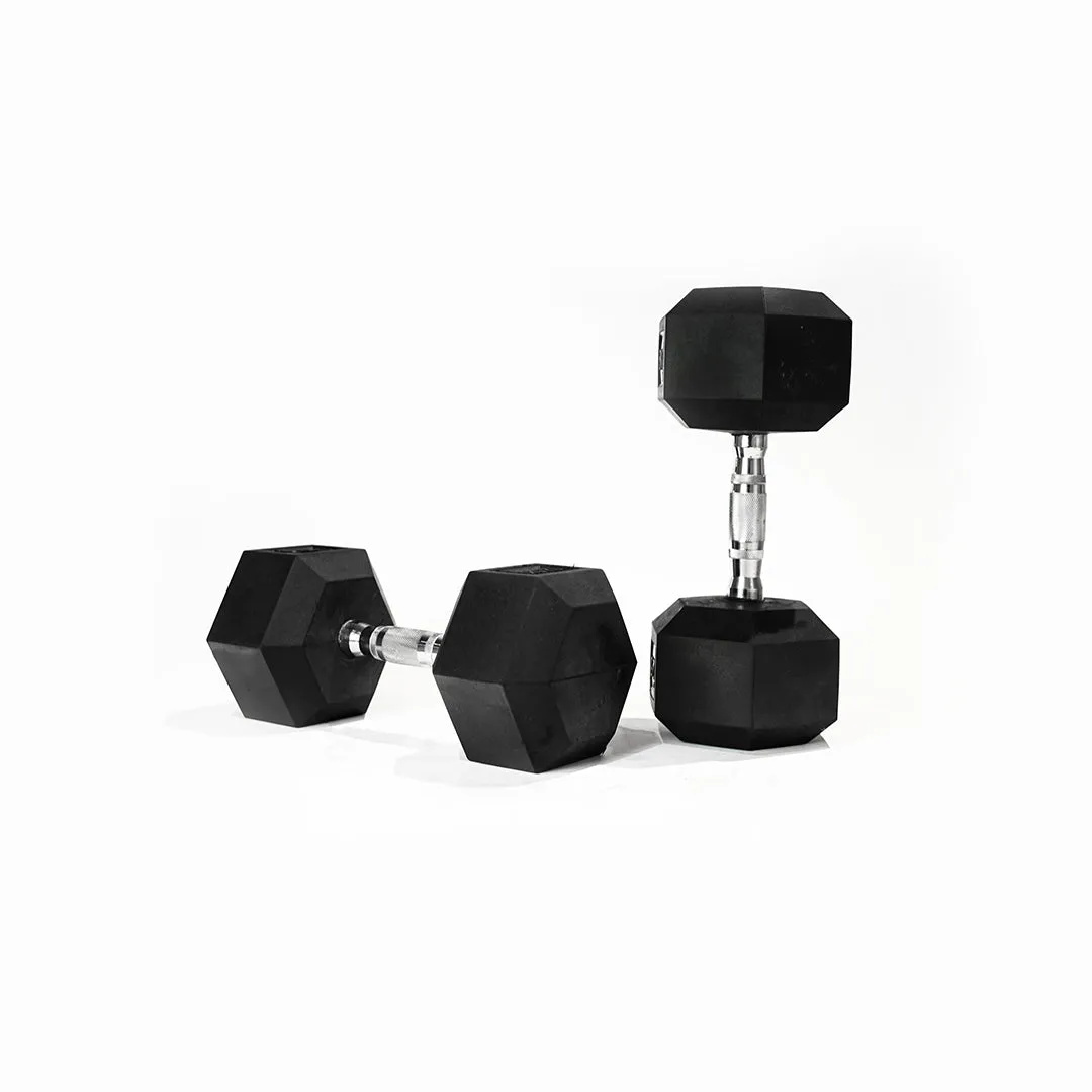 Rubber Hex Dumbbell | Sold In Pairs [1kg - 45kg]