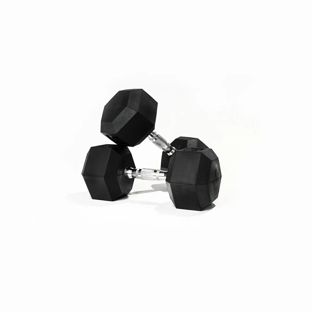 Rubber Hex Dumbbell | Sold In Pairs [1kg - 45kg]