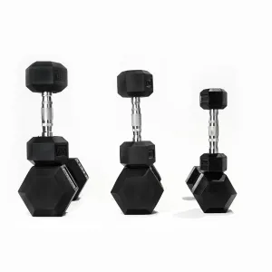 Rubber Hex Dumbbell | Sold In Pairs [1kg - 45kg]